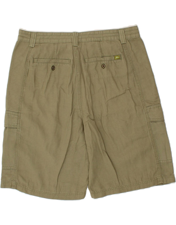 TOMMY BAHAMA Herren Relaxed Fit Cargo Shorts W33 Medium Khaki Tencel