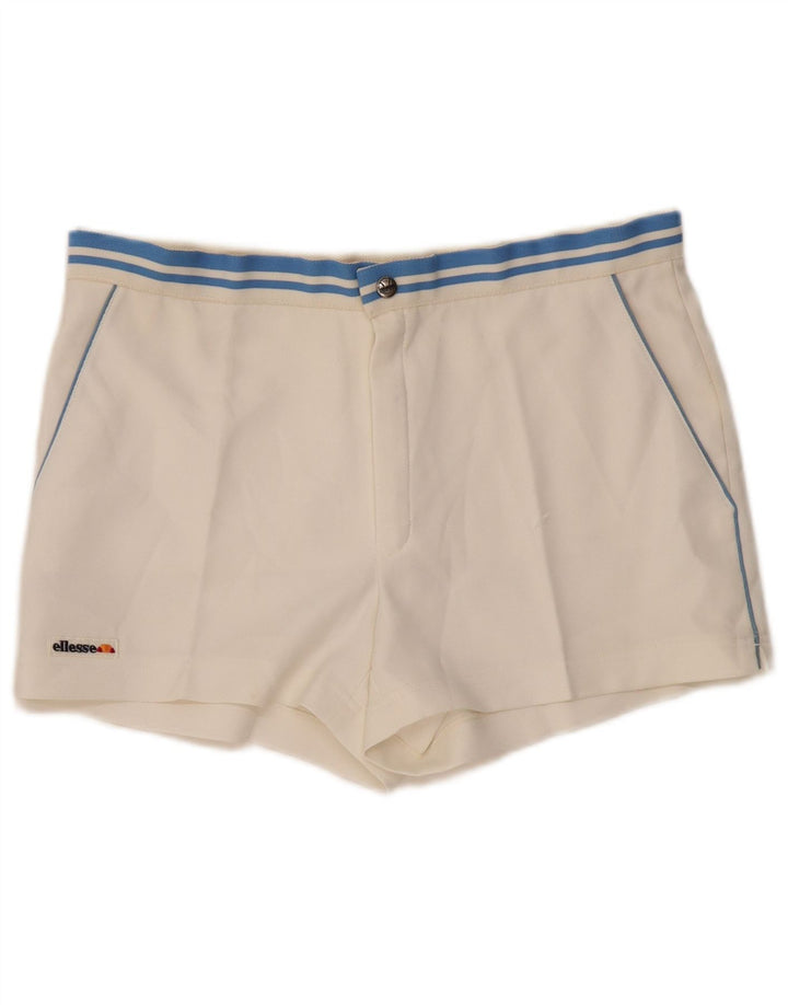 ELLESSE Mens Chino Shorts IT 52 XL W36  White Striped Vintage Ellesse and Second-Hand Ellesse from Messina Hembry 