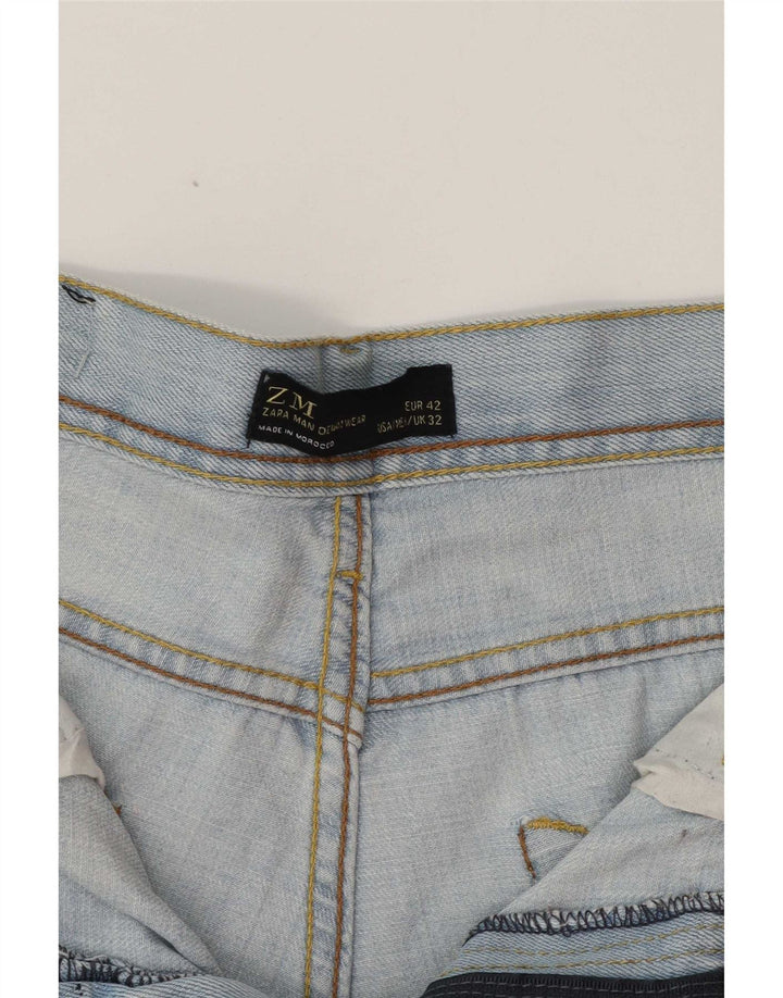 Zara Herren Straight Jeans EU 42 Large W32 L32 Blau