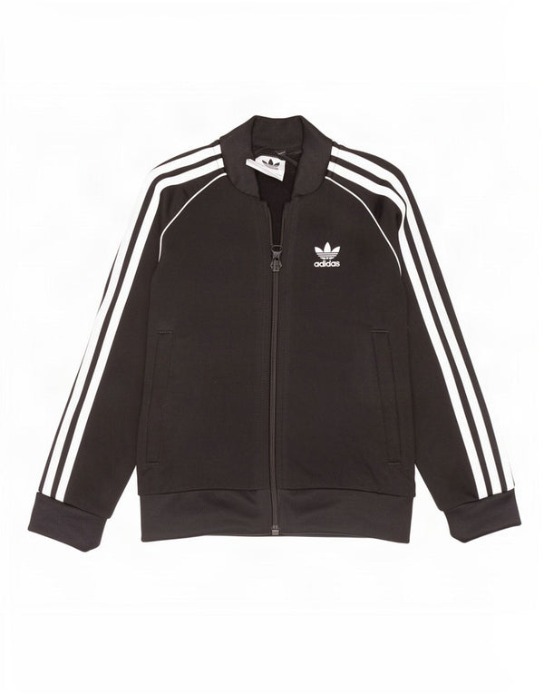 Adidas Mädchen-Trainingsanzug-Top-Jacke, 5–6 Jahre, schwarzes Polyester