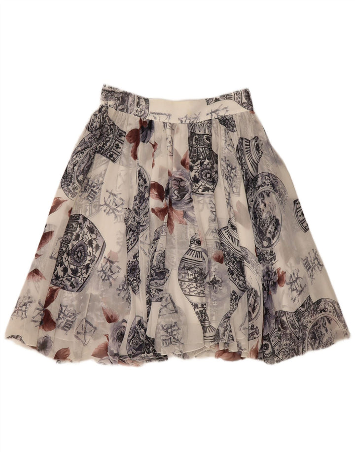 Sportmax Womens Abstract Pattern Mini Flared Rock UK 14 Medium W28 Weiß
