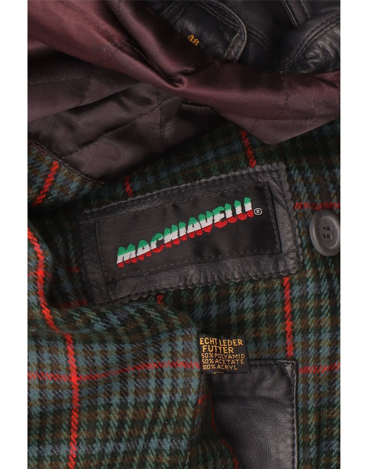 Machiavelli Herren-Leder-Zweireihermantel IT 48 Mittelgraues Leder