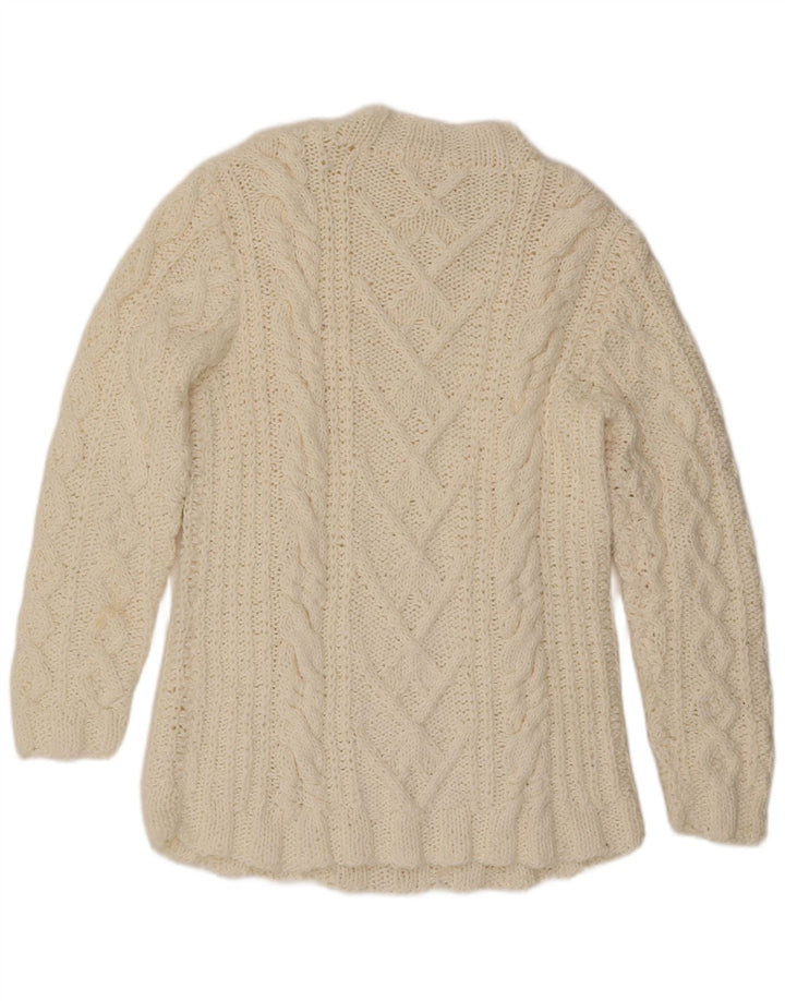 VINTAGE Damen Rollkragenpullover Pullover UK 16 Large Off White