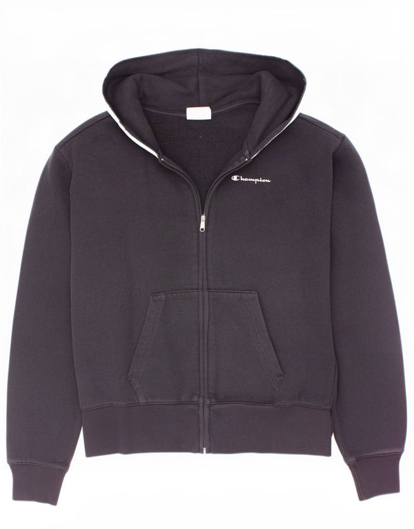 Champion Kapuzenpullover mit Reißverschluss für Jungen, 11–12 Jahre, Größe L, Schwarz, Farbblock