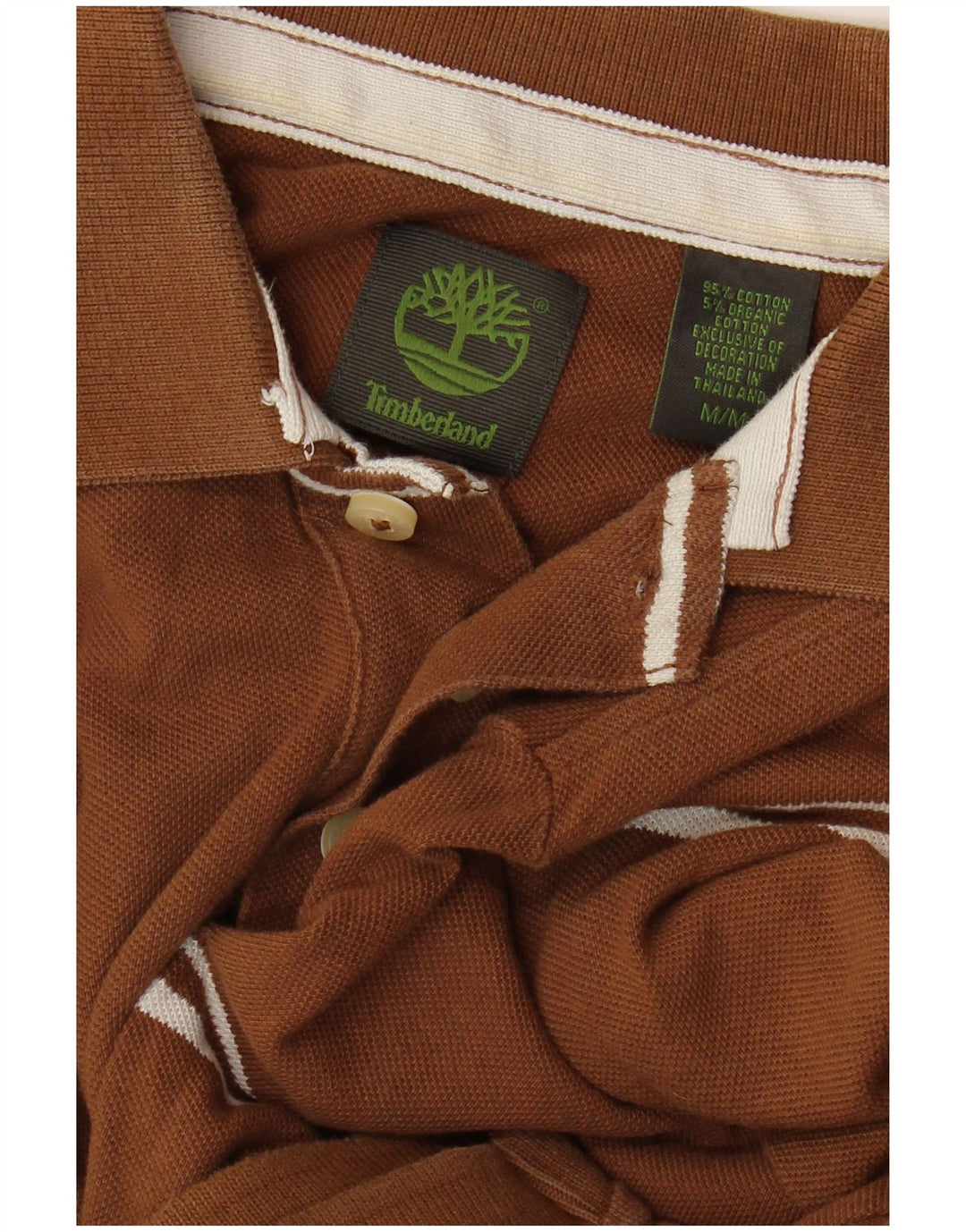 TIMBERLAND Herren-Poloshirt aus mittelbraun gestreifter Baumwolle