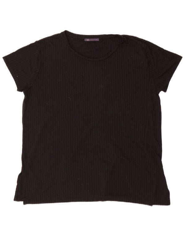 Marks & Spencer Damen T-Shirt Top UK 18 XL Schwarz Viskose