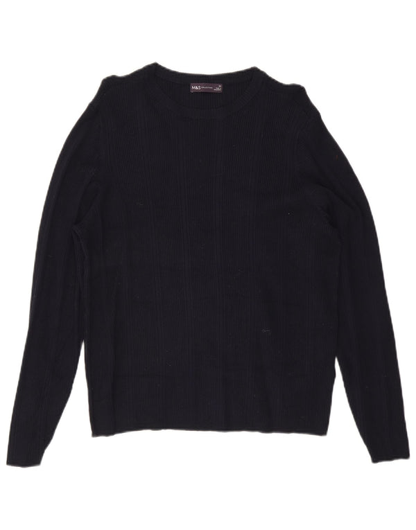 Marks & Spencer Damen-Pullover mit U-Boot-Ausschnitt, UK 22 3XL, marineblaue Viskose