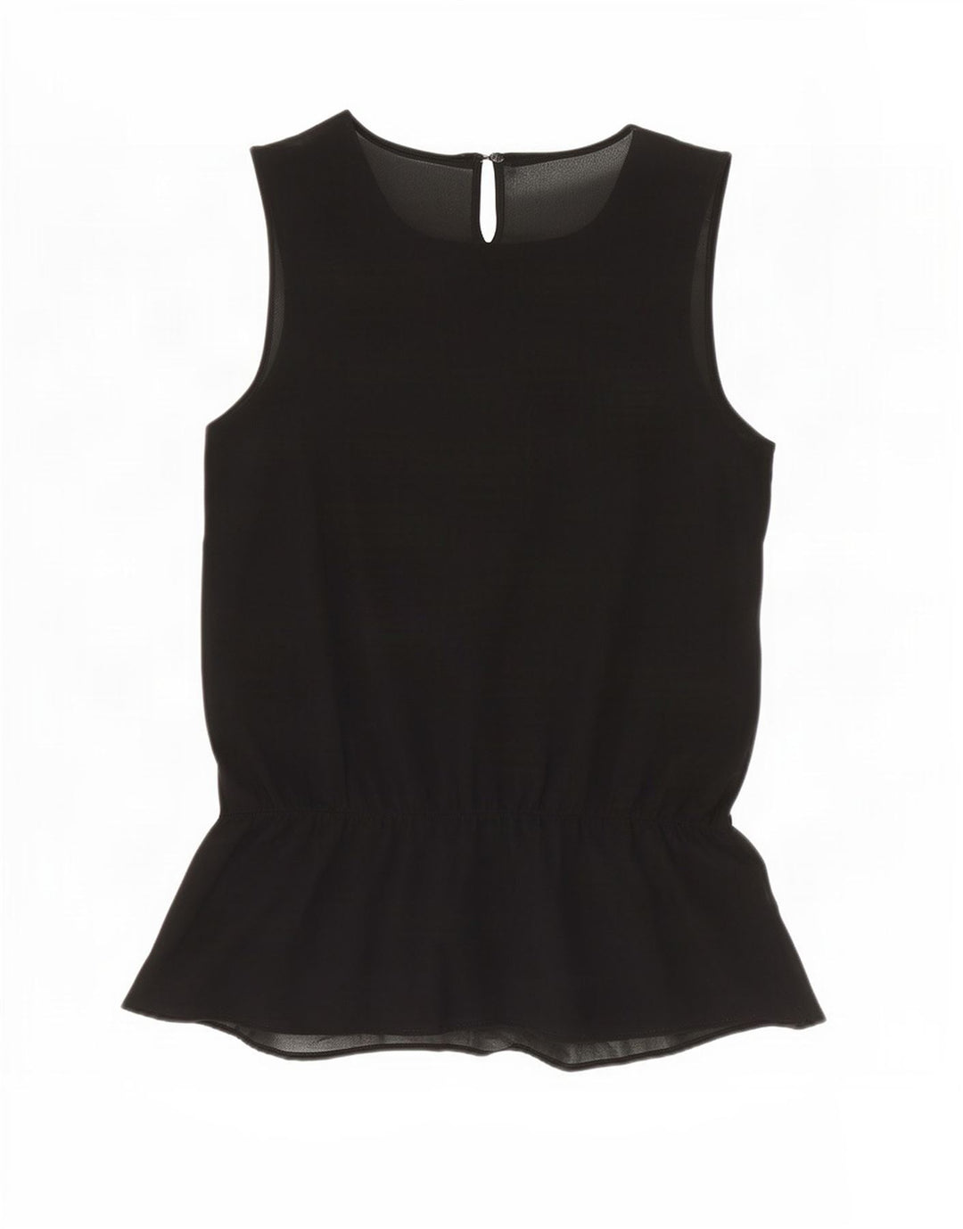 Zara Damen ärmelloses Blusenoberteil UK 6 XS Schwarz Polyester