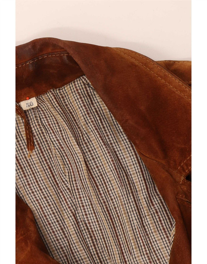 Vintage Herren Wildlederjacke IT 50 Large Beige