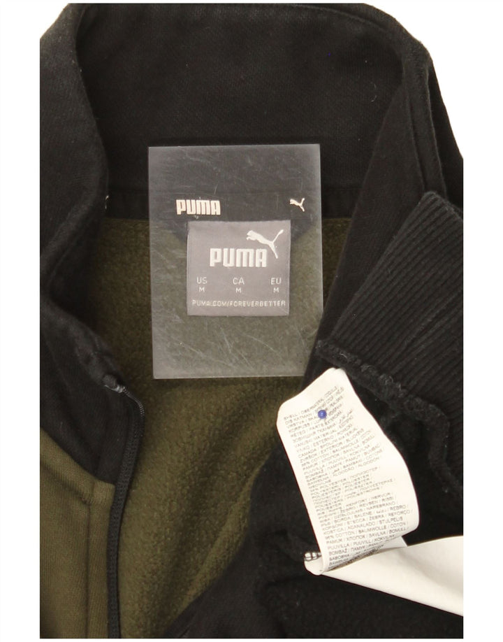 PUMA Herren-Trainingsanzug-Top-Jacke, mittelschwarz, Colourblock-Baumwolle