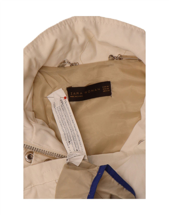 Zara Damen Utility-Jacke UK 12 Medium Off White Nylon