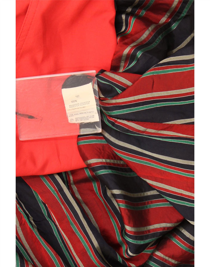Vintage Damen Zweireihiger Mantel UK 16 Großes rotes Polyester