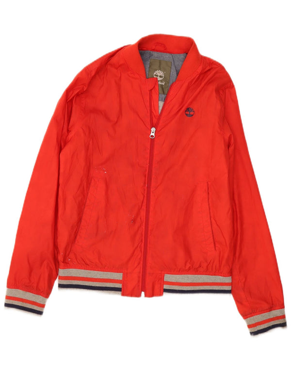 Timberland Bomberjacke für Jungen, 13–14 Jahre, rotes Farbblock-Polyester
