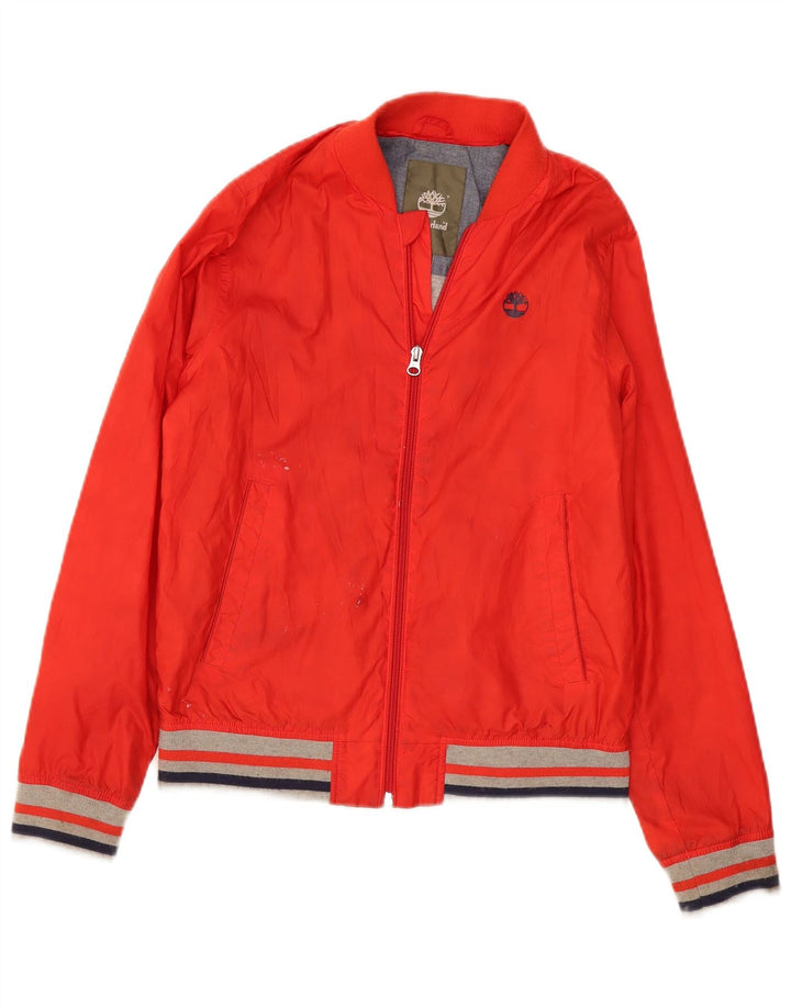 Timberland Bomberjacke für Jungen, 13–14 Jahre, rotes Farbblock-Polyester