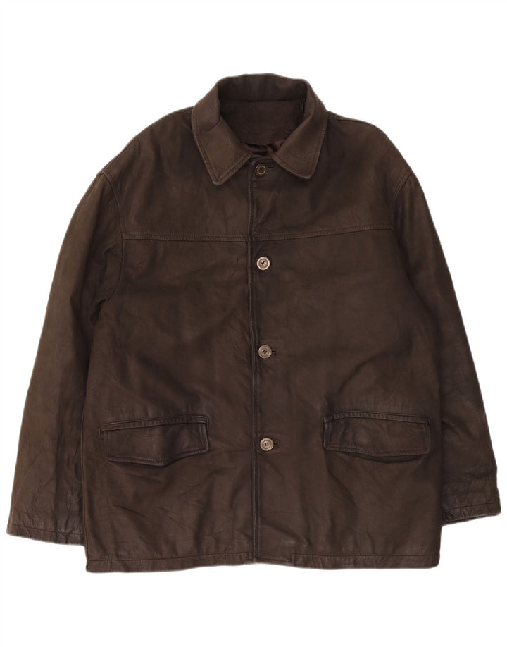 Clinton Herren Lederjacke UK 40 Großes braunes Leder