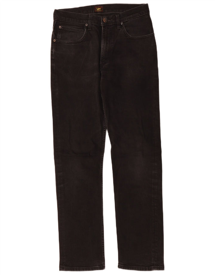 Lee Herren Brooklyn Straight Gerade Jeans W30 L32 Schwarze Baumwolle