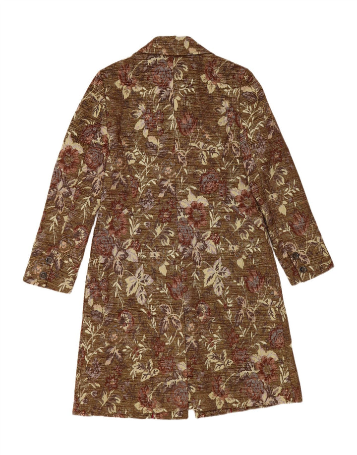 SIENA STUDIO Womens Overcoat US 6 Medium Green Floral Acrylic Vintage Siena Studio and Second-Hand Siena Studio from Messina Hembry 