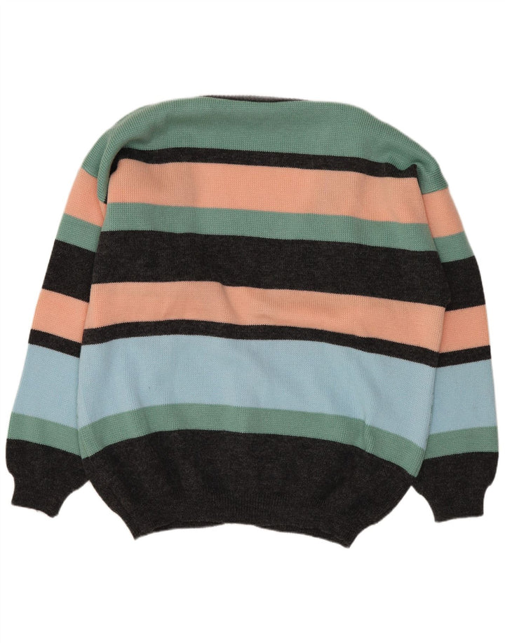 VINTAGE Herren-Cardigan-Pullover, Größe 52/54, groß, mehrfarbig, Fair Isle