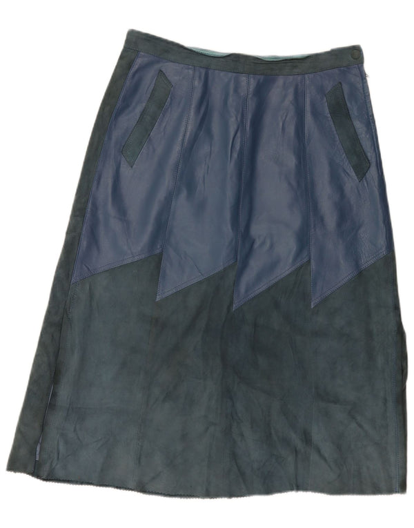 VINTAGE Damen Lederrock W30 Mittelblau