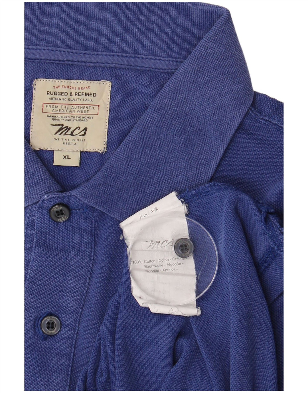 MARLBORO CLASSICS Herren Poloshirt XL Marineblau Baumwolle