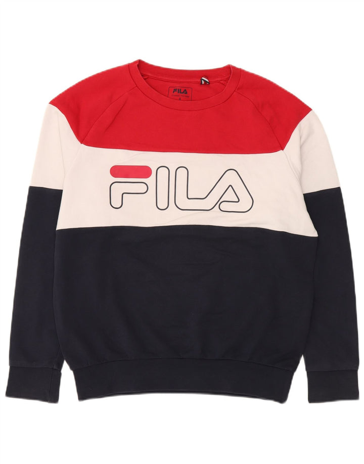 FILA Herren-Sweatshirt mit Grafik, klein, mehrfarbig, Farbblock