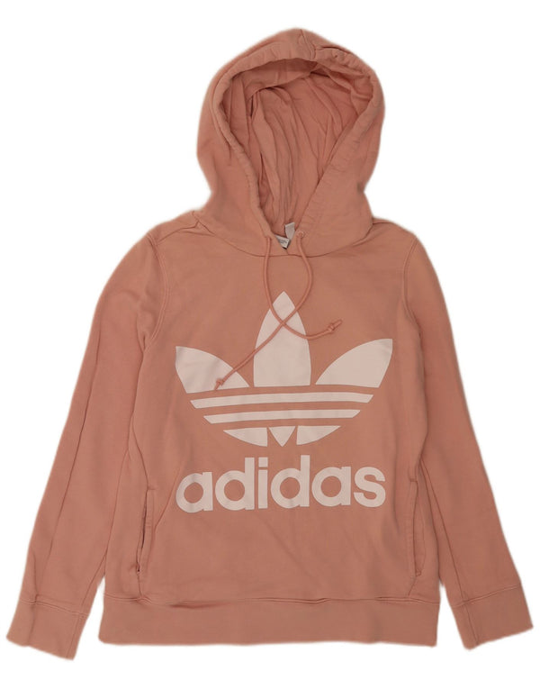 Adidas Damen Graphic Relaxed Fit Hoodie Pullover UK 10 Small Pink Sports