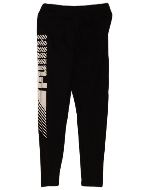 Puma Womens Graphic Leggings UK 12 Mittelschwarze Baumwolle