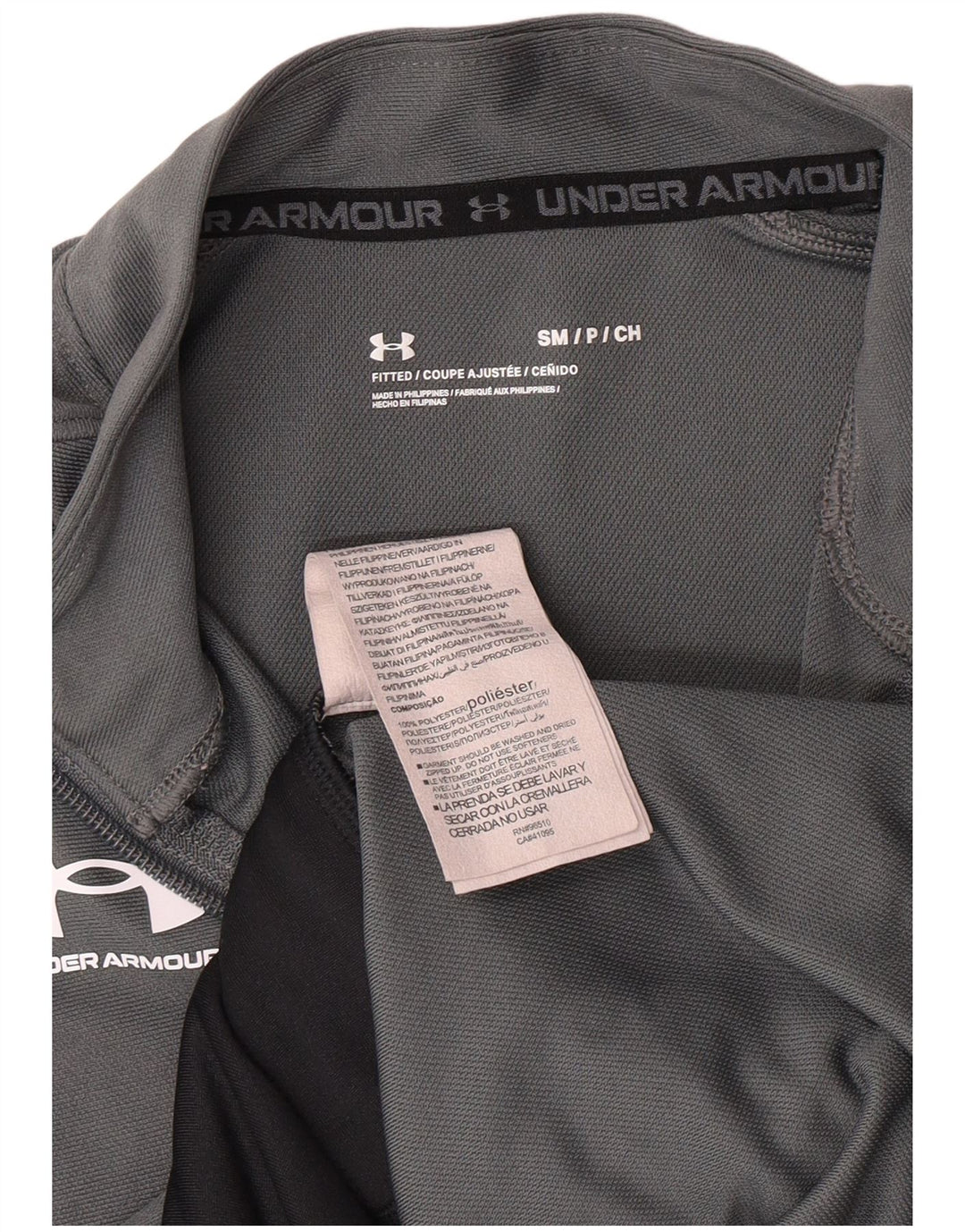 UNDER ARMOUR Damen-Trainingsanzug-Oberteiljacke UK 10 Small Grau Polyester