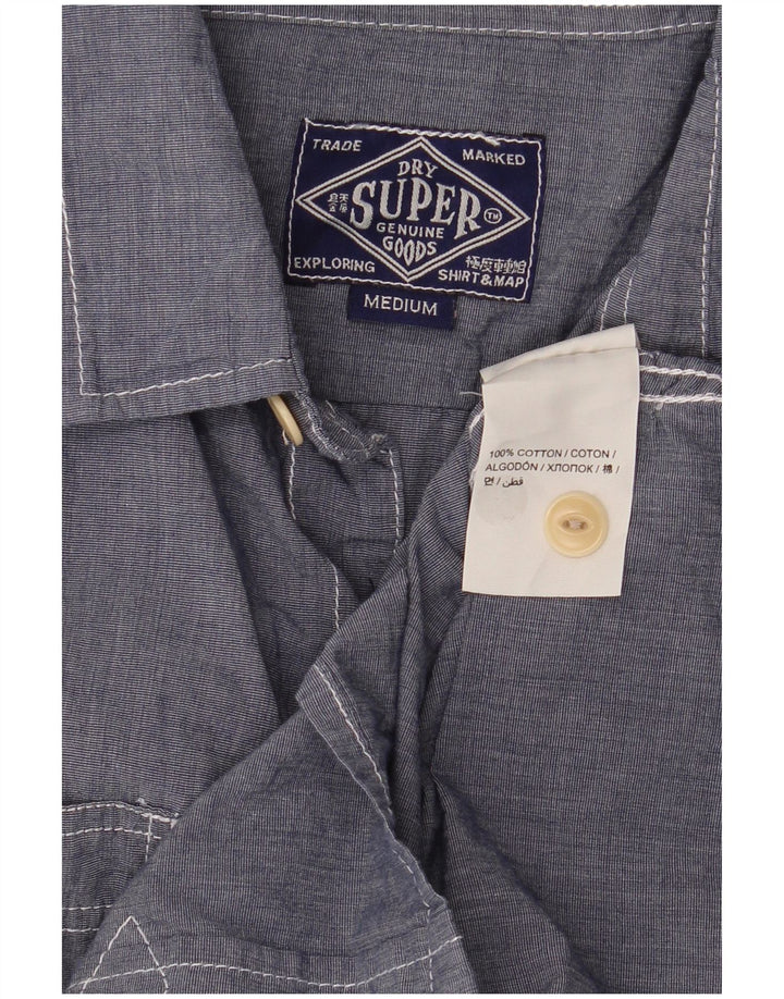 Superdry Herren-Hemd aus mittelblauer Baumwolle