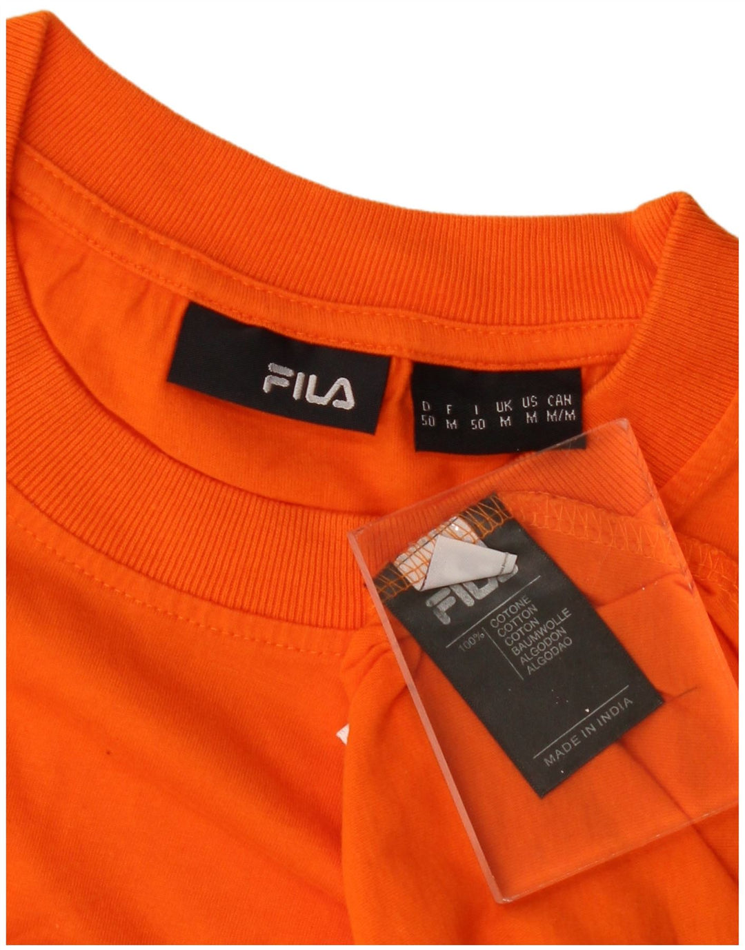 FILA Herren Grafik-T-Shirt-Oberteil aus mitteloranger Baumwolle