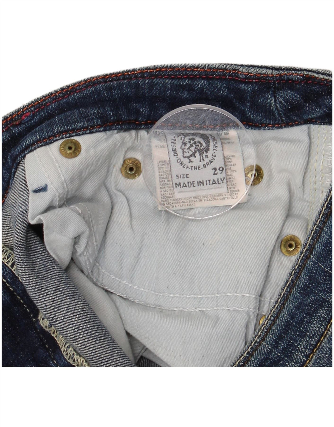 DIESEL Damen Distressed Straight Jeans W29 L33 Blaue Baumwolle