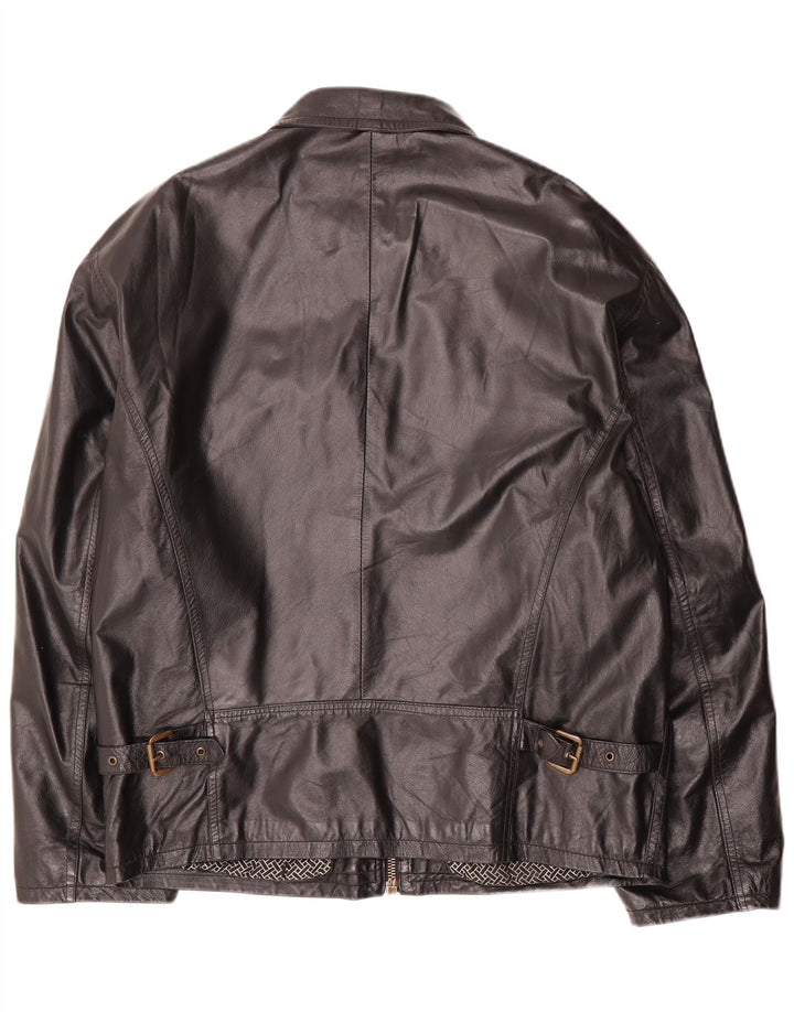 Vintage Herren Lederjacke UK 40 Großes schwarzes Leder