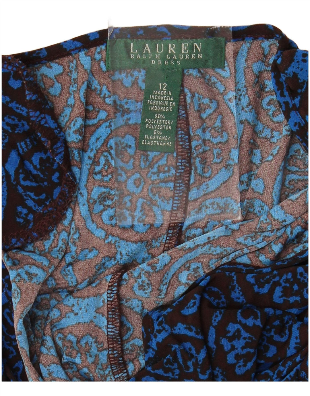 RALPH LAUREN Damen Ärmelloses Etuikleid US 12 Großes blaues Blumenmuster