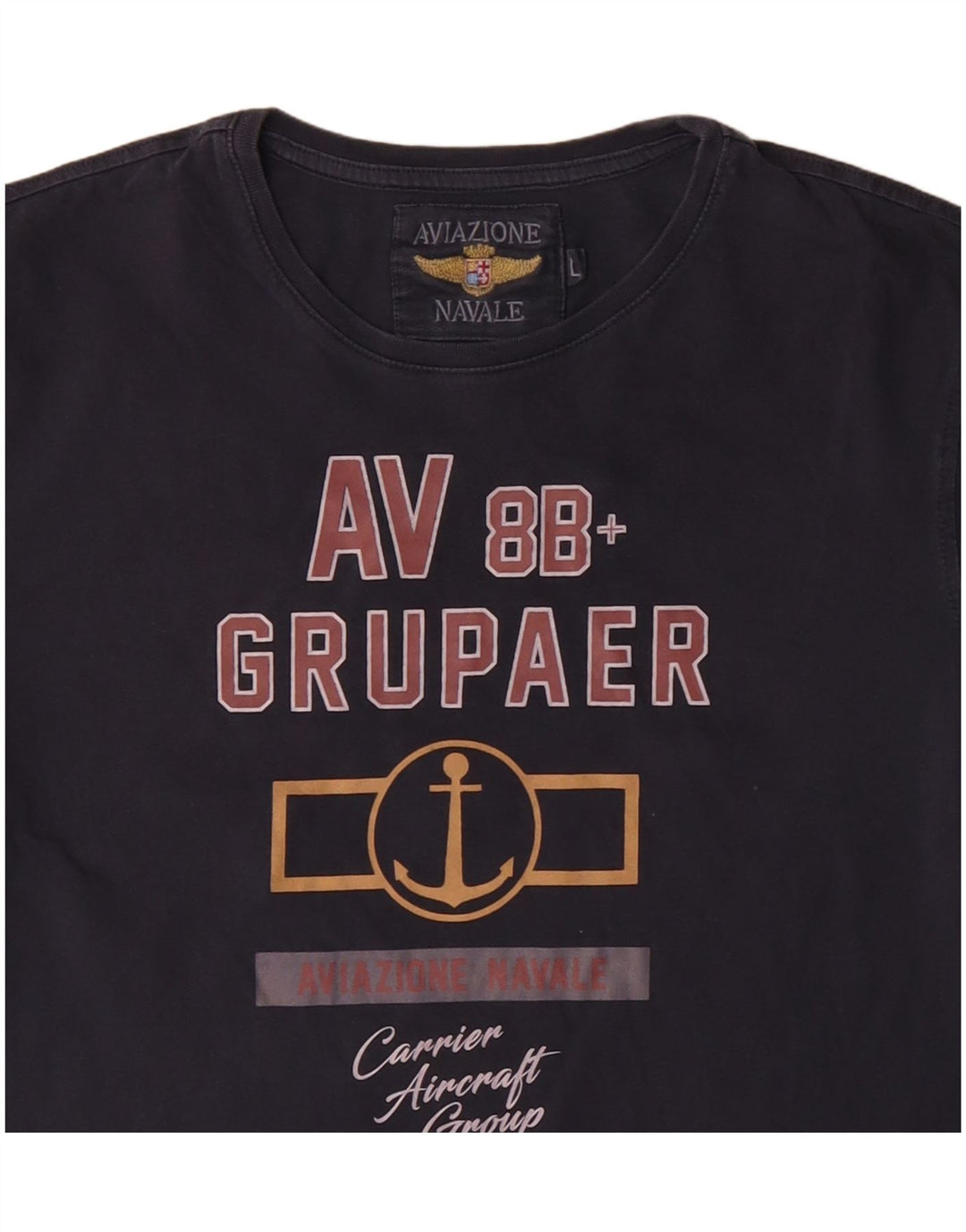 AVIAZIONE NAVALE Herren-T-Shirt mit Grafik, groß, marineblau, Baumwolle