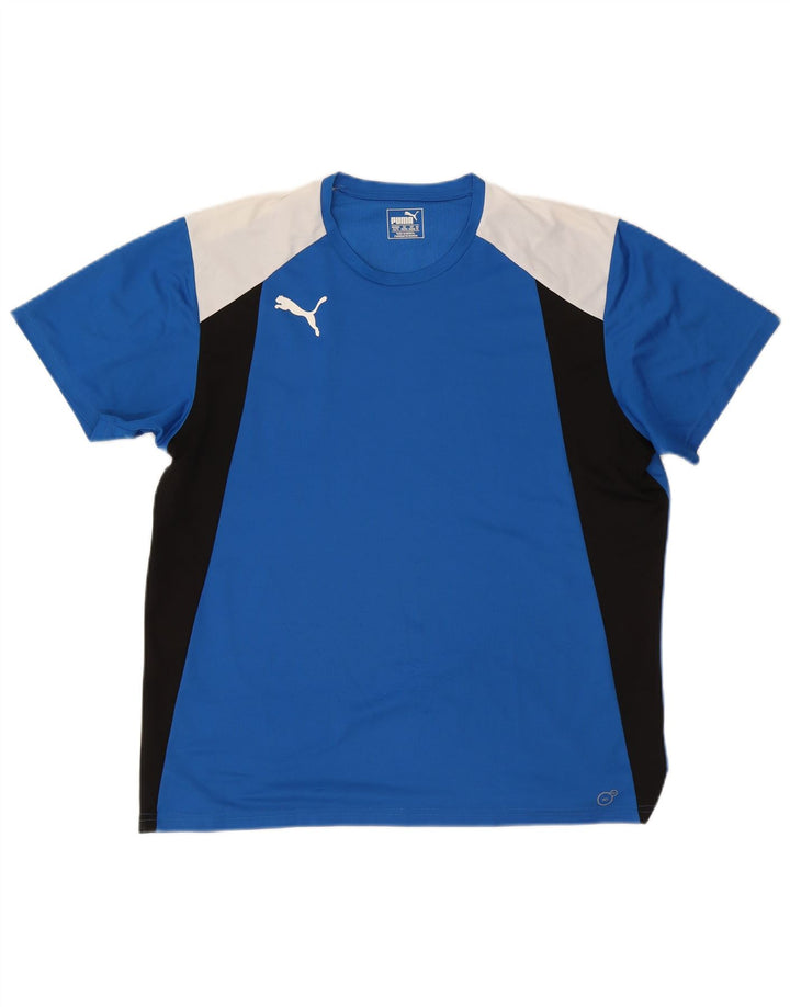 Puma Herren T-Shirt Top XL Blau Colourblock