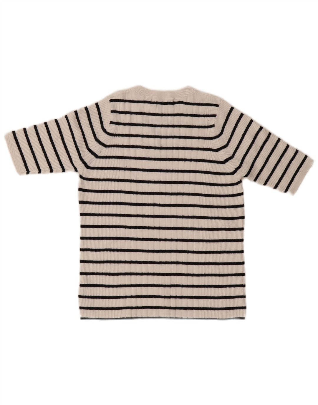 Marks & Spencer Damen-Pullover mit Rundhalsausschnitt, Gr. 12, mittelweiß gestreift