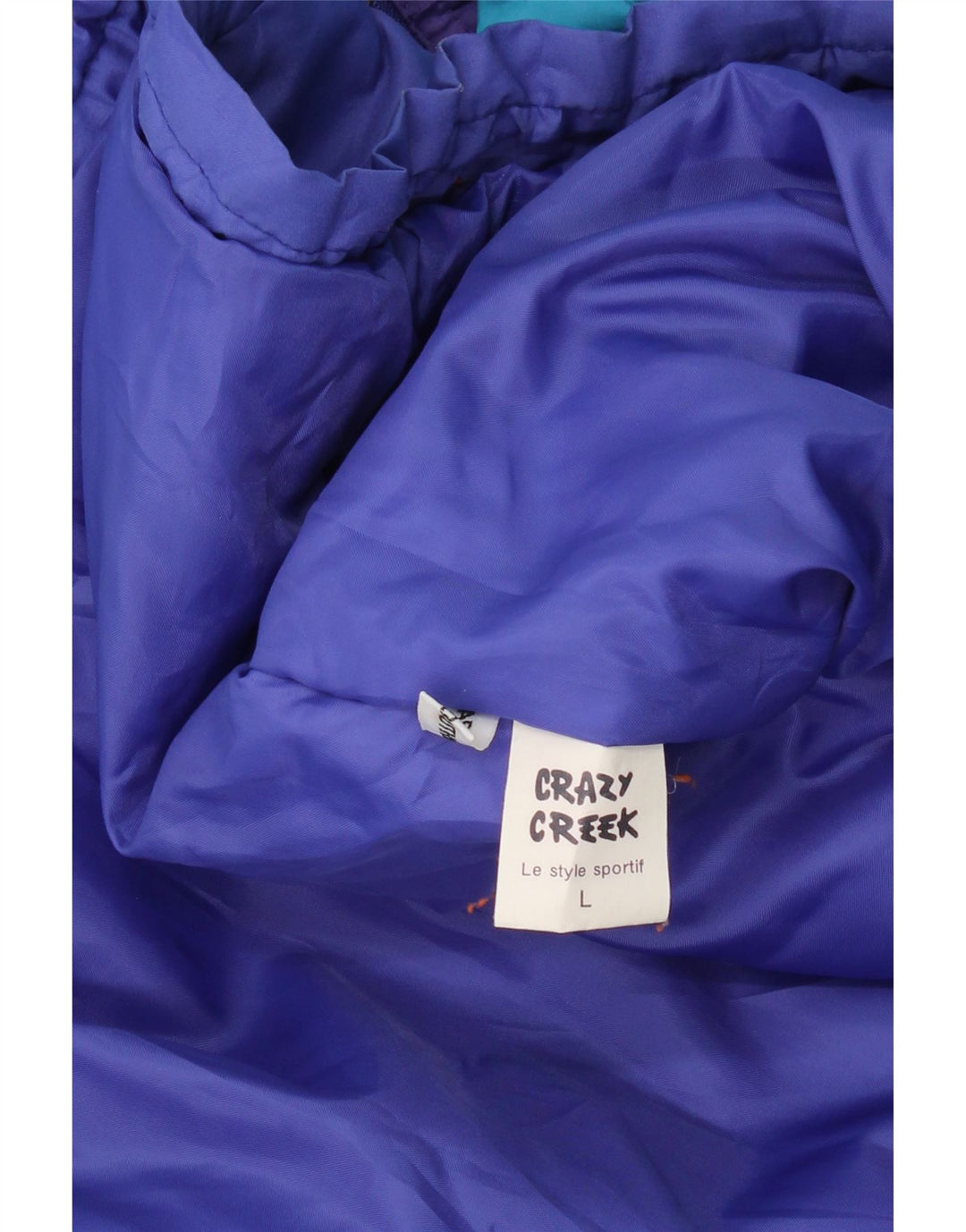 VINTAGE Mens Graphic Anorak Jacket UK 40 Large Blue Polyamide Vintage Vintage and Second-Hand Vintage from Messina Hembry 