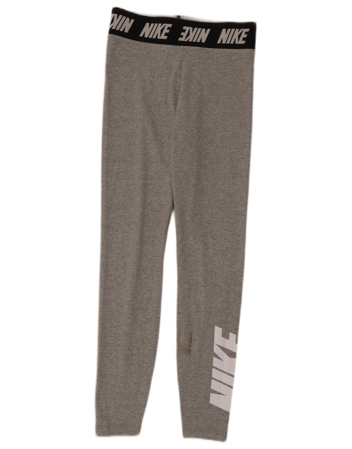 Nike Womens Graphic Leggings UK 10 Small Graue Baumwolle