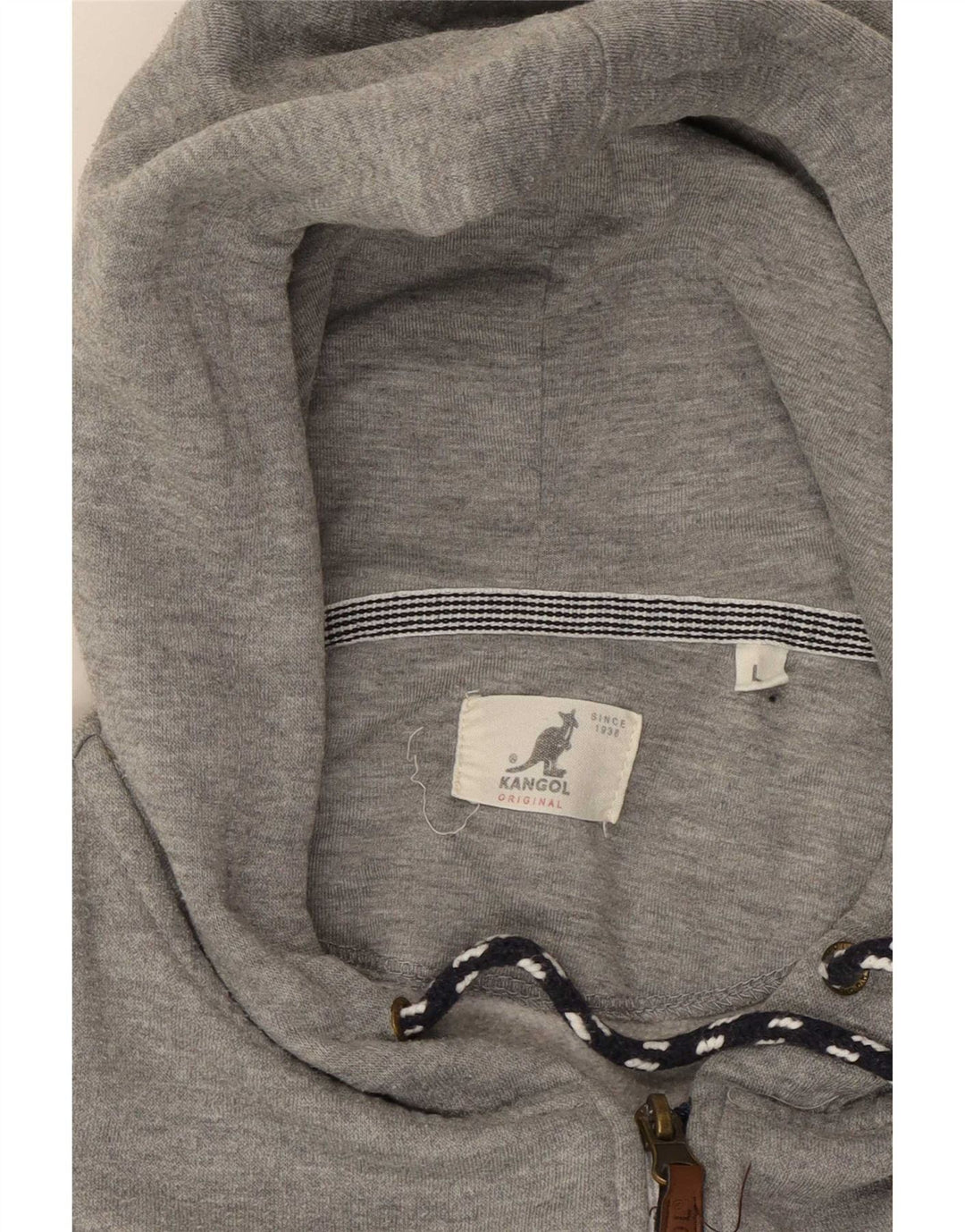 Kangol Herren-Kapuzenpullover mit Reißverschluss, Größe L, Grau