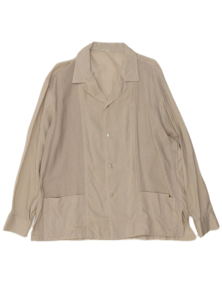 Vintage Herren Overshirt Hemd IT 54 XL Grün