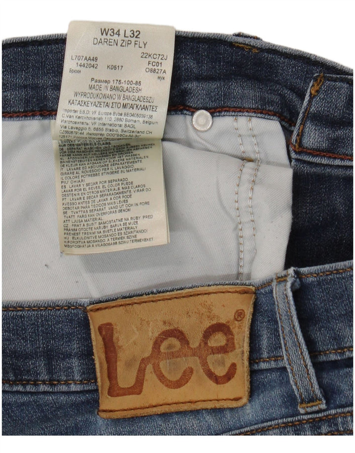 LEE Herren Daren Zip Fly Slim Jeans W34 L32 Blaue Baumwolle