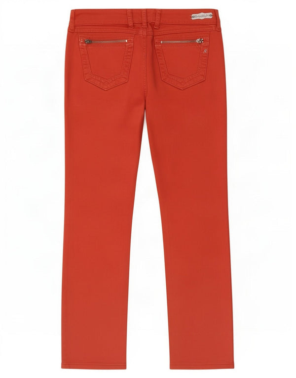 Replay Damen Jennpez Straight Jeans W30 L29 Orange Baumwolle