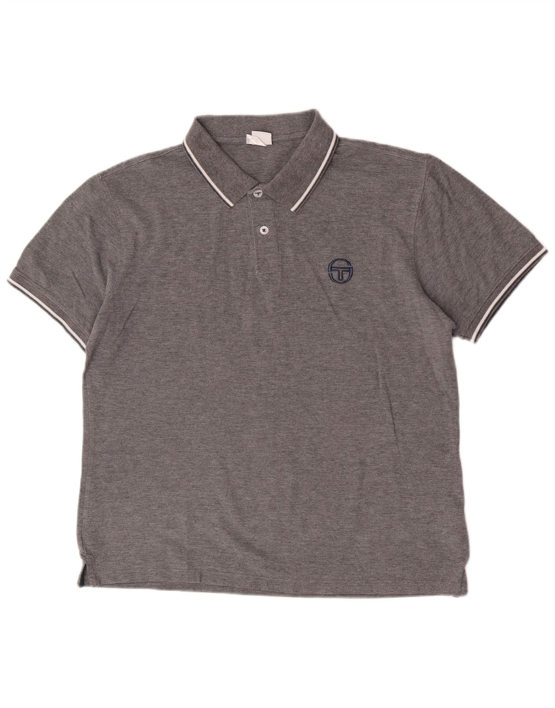 Sergio Tacchini Herren Slim Fit Poloshirt Große graue Baumwolle