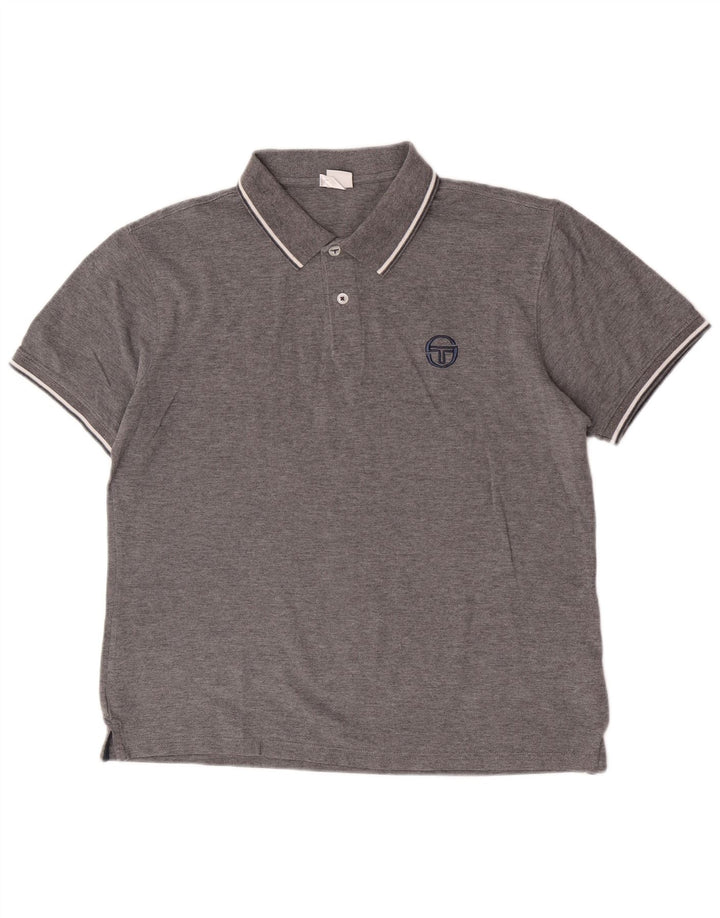 Sergio Tacchini Herren Slim Fit Poloshirt Große graue Baumwolle