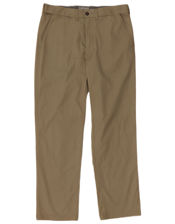 Marks & Spencer Herren-Chinohose mit normaler Passform, W32 L29, Khaki, Baumwolle