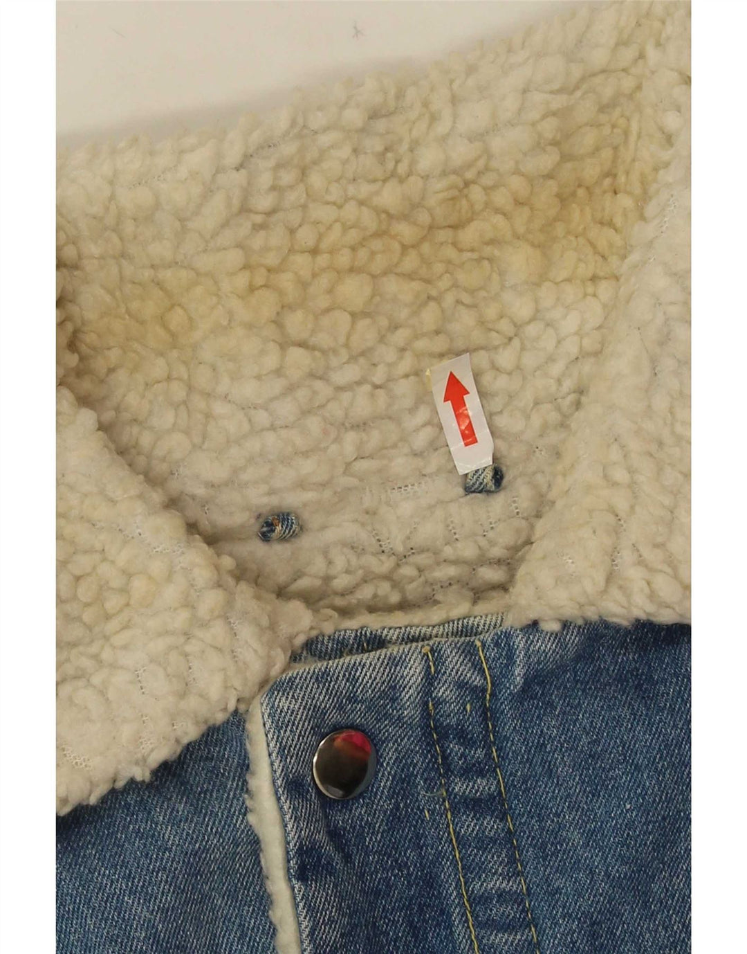 Vintage Herren Denim Sherpa Jacke UK 38 Mittelblau