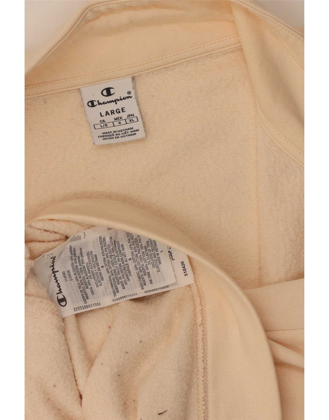 Champion Damen-Trainingsanzug-Top-Jacke, UK 16, Größe L, Beige, Baumwolle