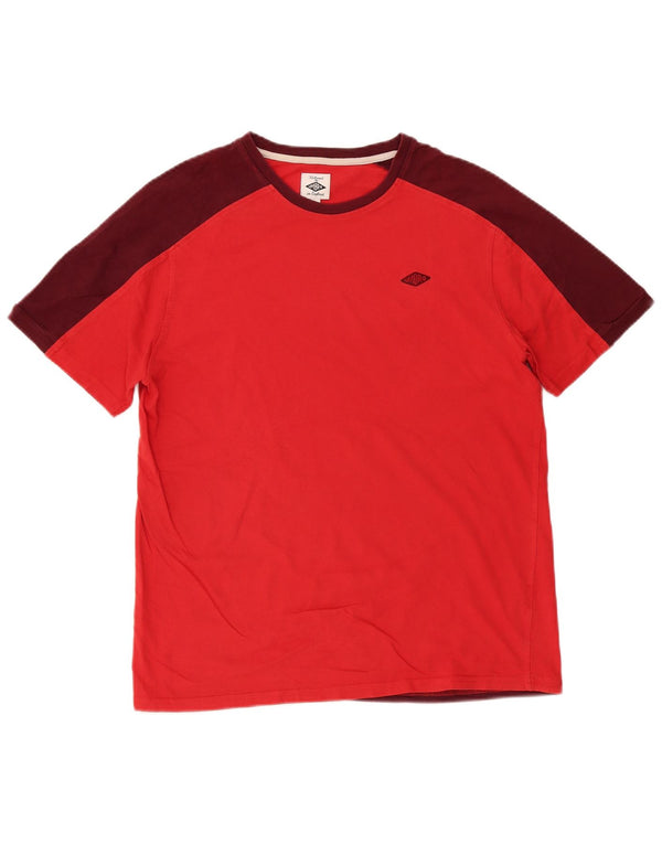 Umbro Herren T-Shirt Top Large Rot Colourblock