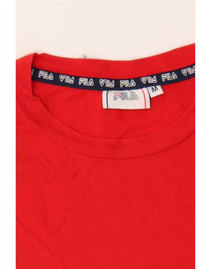 FILA Mens Graphic T-Shirt Top Medium Red Colourblock Cotton Vintage Fila and Second-Hand Fila from Messina Hembry 