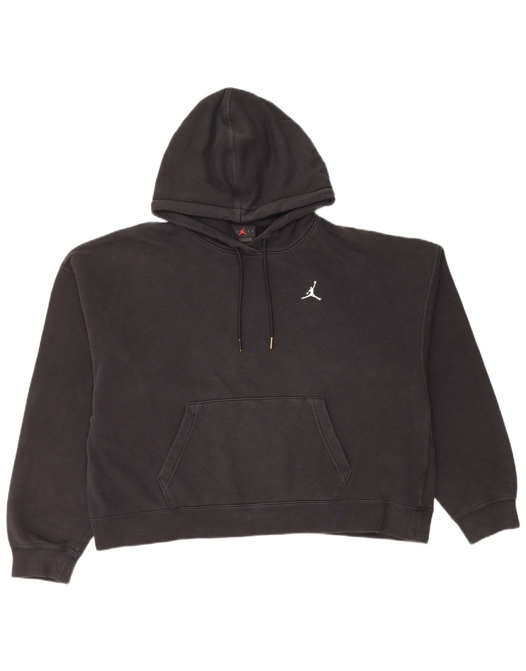 Jordan Womens Crop Oversized Hoodie Pullover UK 10 Small Schwarz
